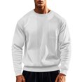 thumbnail image 1 of HAiming Men's Corduroy Sweatshirt Solid Color Round Neck Long Sleeve Tops Plus Size Casual Loose Basic Pullover Blouse, 1 of 9