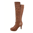 thumbnail image 3 of Bottes à Talons Hauts à Fermeture Éclair à Bout Rond Décontractées pour Femmes Dames Mode (Tan, 6), 3 of 5