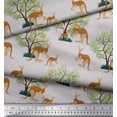 thumbnail image 3 of Soimoi Viscose Chiffon Fabric Tree & Kangaroo Animal Print Fabric by The Yard 42 Inch Wide, 3 of 3