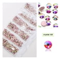 thumbnail image 4 of mmirethe Rhinestones Flat-Bottom Multi-faceted Sides DIY Handcraft Excellent Gloss Manicure Crystal Different Styles Mobile Phone Rose Red/White AB, 4 of 6