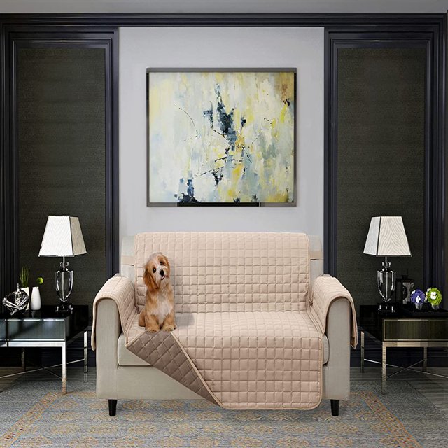Housse de Protection Réversible pour Meubles de Chiens et Chats Chaise Marine/gris