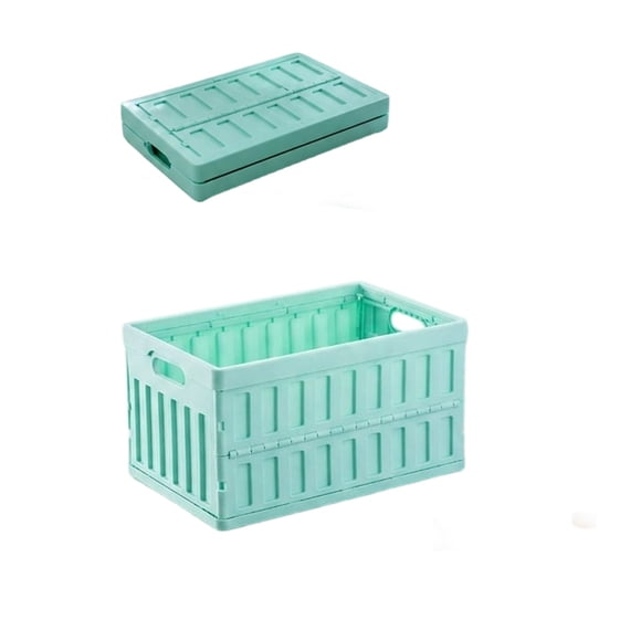 Foldable Plastic Storage Crate Stackable Basket Portable Organizer Bin for Home