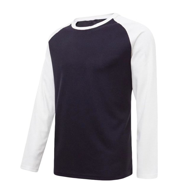 Birdeem Mens Fashion Casual Color Block Long Sleeve Round Neck Blouse