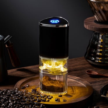 LSLJS Moulin à Café Portable Électrique, Moulin à Meule Réglable Moulin à Café avec Multiples Réglages de Mouture pour Grains de Café, Moulin à Café à Meule Conique, Moulin à Café