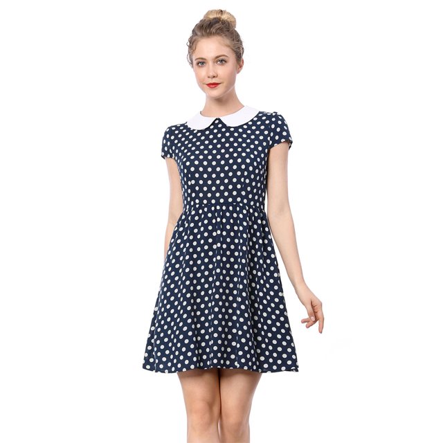 INSPIRE CHIC Robe pour Femme à Col Claudine, au-Dessus du Genou, avec Fermeture Éclair Dissimulée au Dos