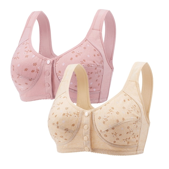 Sports Bras Women Front Closure Non-Restrictive Fit Bra Plus Size With Wireless No Padding Plus Size Bra B 90B