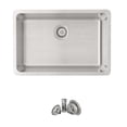 thumbnail image 1 of Stylish Dual Mount 27" Stainless Steel Single Bowl Kitchen Sink with Strainer S-406T, 1 of 13