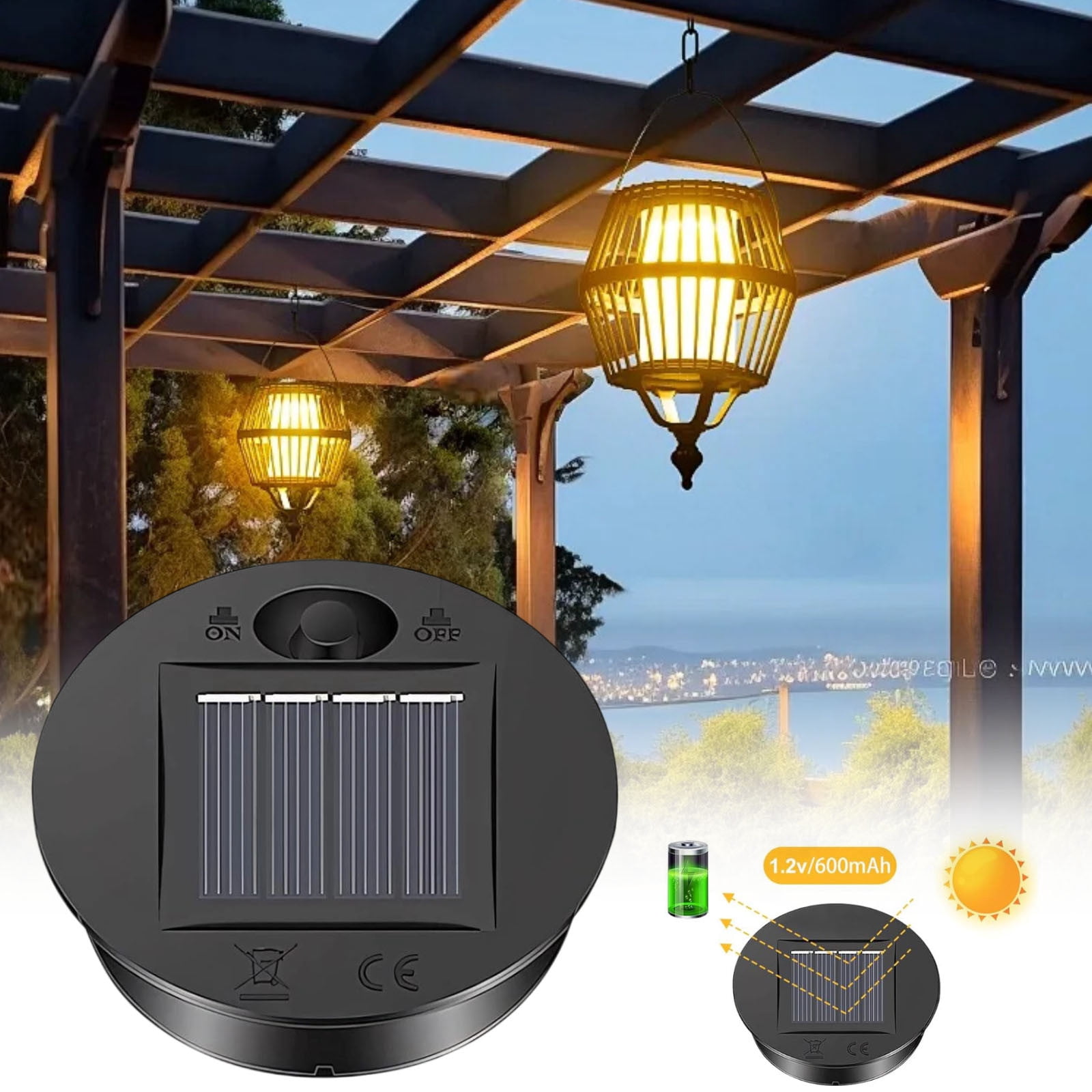 Yannianjz Solar Lights Spare Parts 8.5cm, Waterproof Warm LED Replacement, Outdoor Solar Lamps for Garden, Pathway, Patio Decoration