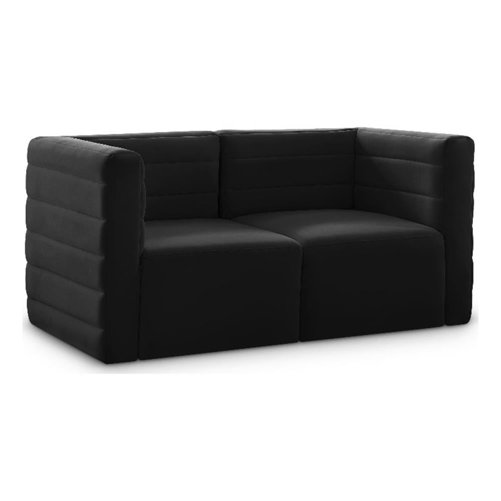 Meridian Furniture Quincy Canapé Modulaire en Velours Noir
