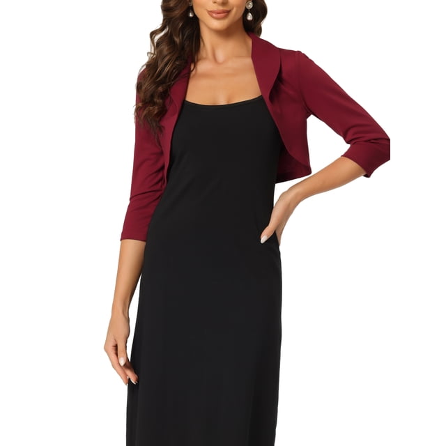 INSPIRE CHIC Boléros pour Femmes Boléros à Col pour Robe TG Rouge Foncé