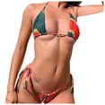 thumbnail image 2 of DPTALR Women Sexy Solid And Printed Swimwear Bikini Split Swimsuit Set, 2 of 5