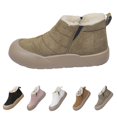 thumbnail image 2 of XIMIN Bottes d'Hiver pour Femmes Bottines de Neige Bottines Chaudes Doublées en Peluche à Enfiler Marche Randonnée Chaussures en Coton Espadrilles à Plateforme Extérieur Antidérapantes Botte Courte en Molleton, 2 of 6