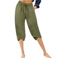 thumbnail image 1 of Yanlir Ladies' High Waist Straight Leg Trousers Solid Color Casual Pants with Button Fly Zipper Pocket Stretch Office Work Long Pants(Red,L), 1 of 6