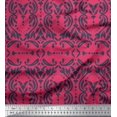 thumbnail image 1 of Soimoi Pink polyester Crepe Fabric Moroccan Damask Printed Craft Fabric by the Yard 42 Inch Wide, 1 of 3