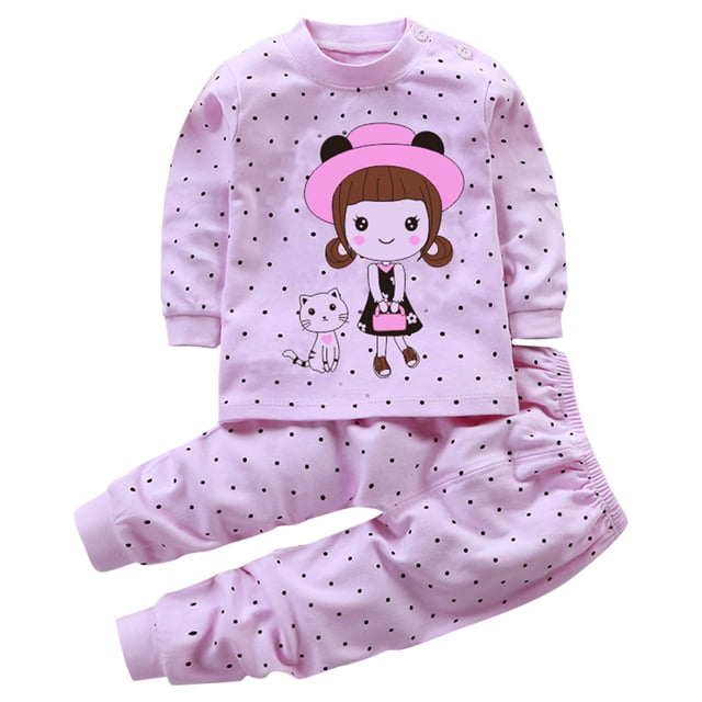 Pisexur Tenue d'Automne pour Bébé Fille Garçon, Ensemble 2 Pcs, Ensembles de Pyjamas pour Tout-Petit Bébé, Chandails à Col Rond à Manches Longues et Pantalons, Mode Décontractée, Ensemble de Vêtements de Nuit en Coton pour Garçons, 3 Mois à 6 Ans