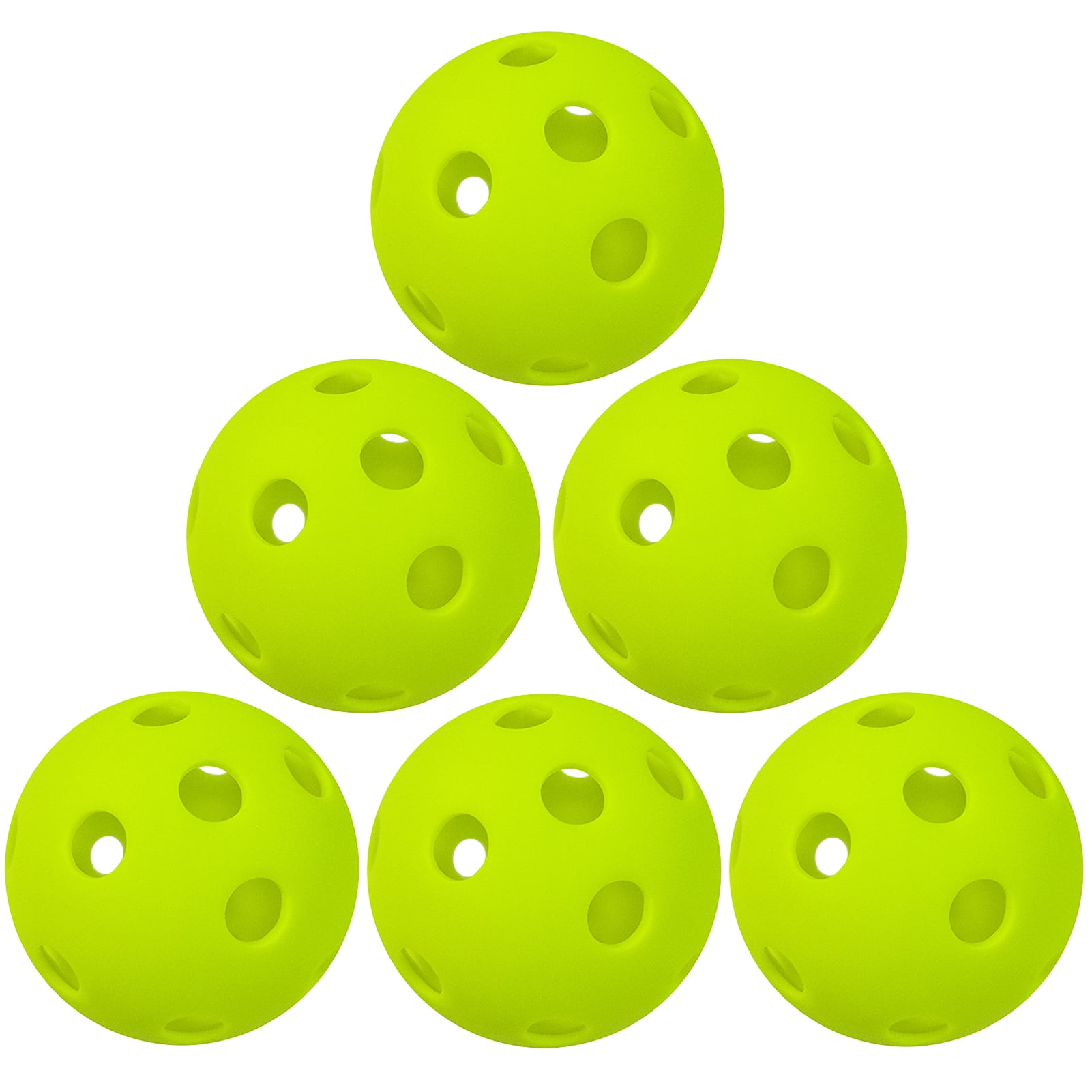 Riwcyla 6 Paquets Balles de Pickleball d'Intérieur à 26 Trous pour Terrains d'Intérieur