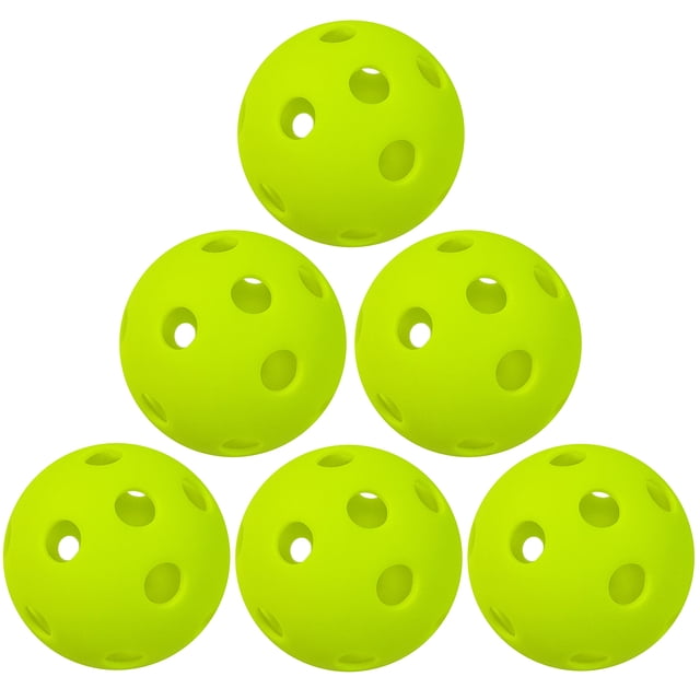 Romacci 6 Packs 26 Holes Indoor Pickleball Balls for Indoor Courts