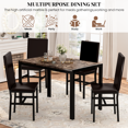 thumbnail image 4 of Furlinkhm Dining Table Set for 4, Faux Marble Table with 4 PU Leather Chairs, Modern Kitchen Table and Chairs for 4, Small Kitchen Table and Chairs for Dining Room, Kitchen, Coffee, 4 of 9