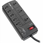 Tripp Lite Surge Protector Power Strip 8-Outlet 2 USB Charging Ports 8ft Cord