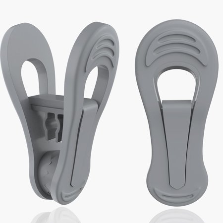 Tofiigrem Grey Hanger Clips 50 Pack Multi-Purpose Plastic Clips Easily Add On Plastic Clothes Hangers Velvet Hanger Clothes-Pins For Plastic Hanger Pant Hangers