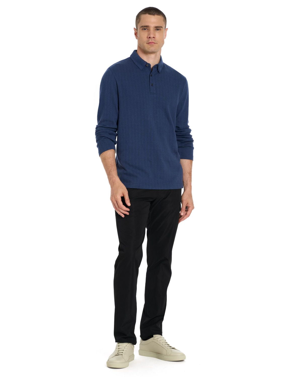 Polo à Manches Longues en Chevrons Van Heusen