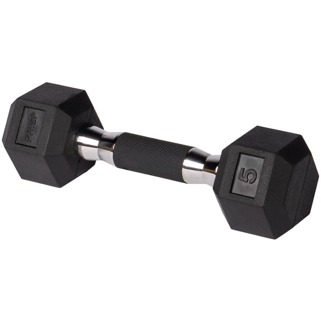 PRISP Haltère Hexagonal en Caoutchouc - Poids à Main en Fonte pour Gym à la Maison, Exercice et Mise en Forme avec Poignée en Caoutchouc; Vendu à l'Unité
