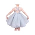 thumbnail image 2 of Robe Fille Bleue Grise à Volants Croisés Dos Nu 8 Ans, 2 of 7