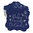 thumbnail image 1 of Inkdotpot Pack Of 50 Baby It's Cold Outside Baby Shower Paper Tags DIY Craft Bracket Shape Real Silver Foil Hang Tags, 1 of 6