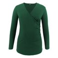 thumbnail image 4 of Jchiup Maternity Shirt Side Button and Ruched Long Sleeve Tunic Nursing Tops, 4 of 6
