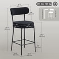 thumbnail image 3 of HOMCOM Modern Bar Stools Set of 2 27" Counter Height Barstools, Black, 3 of 10