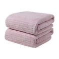 thumbnail image 1 of 2 Pack Pink Stripe Hand Towels Microfiber Absorbent Soft Face Towel Set for Bathroom 14 x 30 Inch, 1 of 5