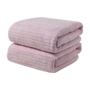 UsRHHA Premium Velvet Bath Towel Set, Super Absorbent Quick-Dry Hair Body Towel, Striped Beach Spa Towels 75x35cm