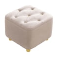 thumbnail image 2 of Ottoman Stool Mute Bottom Pads Stylish Foot Rest for Bedroom Entryway Office beige, 2 of 9
