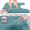 thumbnail image 3 of ORUYROP Memory Foam Toilet Bath Mat U-Shaped, Soft and Comfortable, Water Absorption, Non-Slip, Thick, Machine Wash, Easier to Dry for Bathroom Commode Contour Rug, 24 X 20 Inch, Egg Shell Blu, 3 of 7