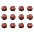 thumbnail image 1 of Knob-it 676685033031 Ensemble de Boutons Ronds Vintage Peints à la Main - Corail & Bleu - Lot de 12, 1 of 3