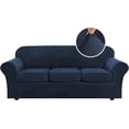 thumbnail image 1 of Modern Velvet Plush 4 Piece High Stretch Sofa Slipcover Furniture Protector Form Fit Luxury Thick Sofa Cover, Machine Washable, 1 of 6