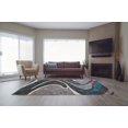 thumbnail image 3 of Spirals Abstract Pattern Area Rug Carpet in Black Grey Blue, 3x10 (2'7" x 9'10", 80cm x 300cm), 3 of 5
