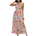thumbnail image 2 of LOVZFMLL Robes Femmes Mode Été Imprimé Sans Manches Camisole Col en V Dos Nu Robe Décontractée, 2 of 4