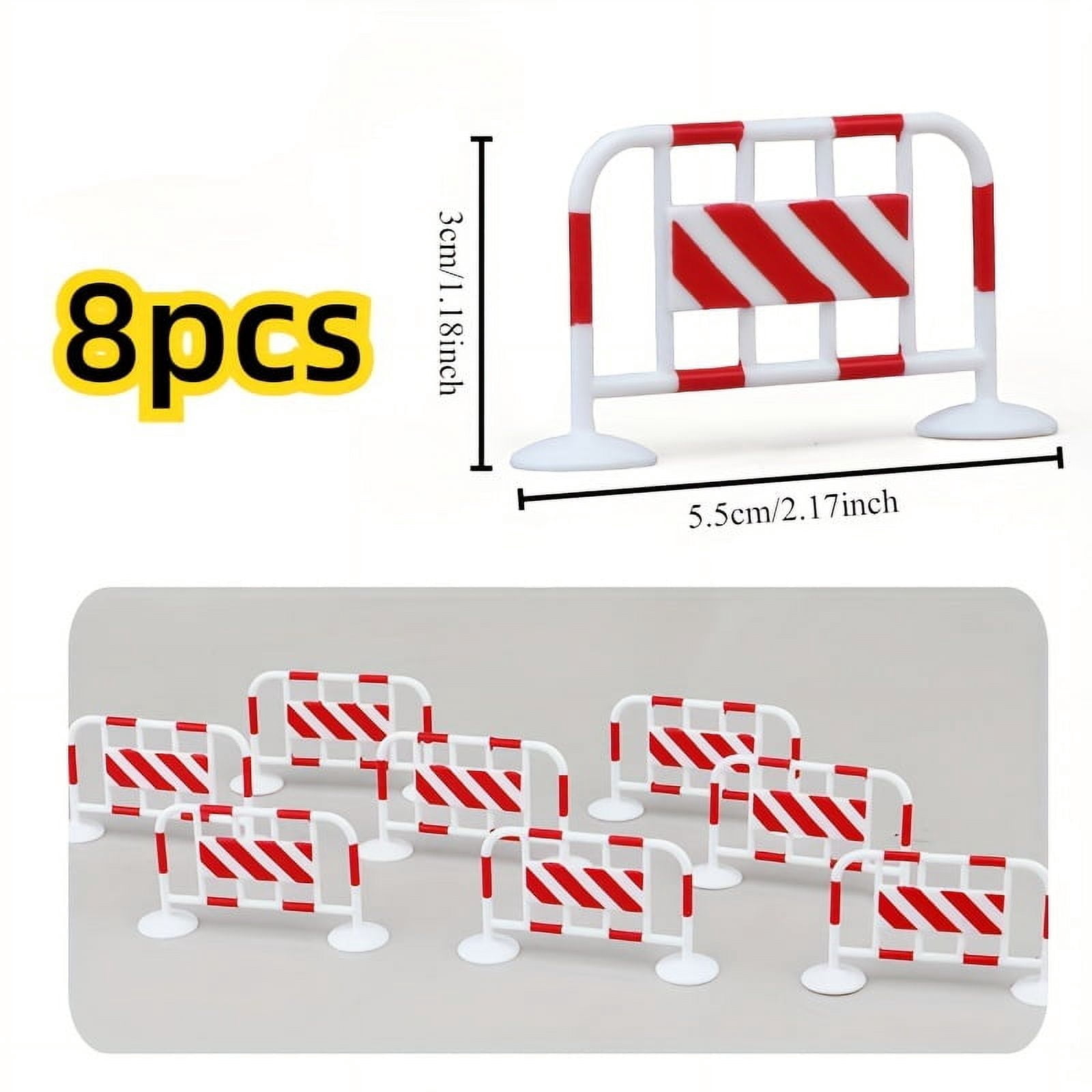 Lot De Miniatures Barrières Et Panneaux De Signalisation Routière – Jouets Éducatifs Pour Bac à Sable – Accessoires De Circulation Miniature – Apprentissage De La Sécurité Routière