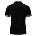 thumbnail image 4 of Birdeem Chemises pour Hommes Chemise Décontractée Patchwork Imprimé Bouton Col Rabattu Manches Courtes T-Shirt Chandail Blouse, 4 of 12