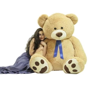 6 Foot Teddy Bear Soft Giant Stuffed Animal Beige Color, Stuffed by Hand in USA