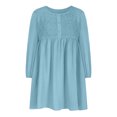 thumbnail image 3 of cfhntfmh Robes Décontractées pour Femmes Automne Amples à Manches Longues Robe Chemise Froncée Détente Col Rond Boutons Robe Plissée Mini, 3 of 6