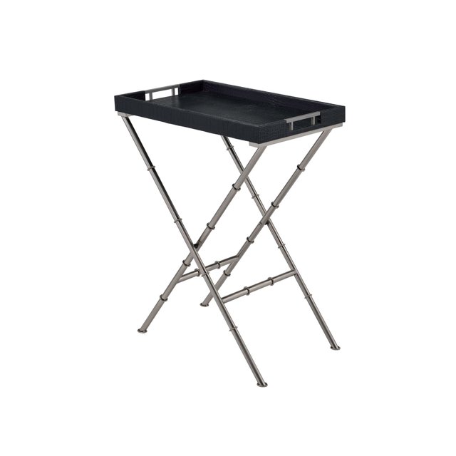 Table-plateau Lajos ACME fini noir et nickel brossé