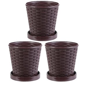 HLONK 3 Ensembles Résine Planters Jardin Fleurs Pots simples Pots de plantes Succulents Pots