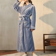 thumbnail image 2 of Timegard Womens Bathrobe Long Sleeve Lapel Neck Nightgowns Long Plush Robes Fall Winter Warm Comfy Robe, 2 of 5