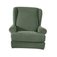 thumbnail image 4 of DOLITY Stretch Spandex Sofa Couch Cover Wingback Chair Slipcover Protector Green, 4 of 9
