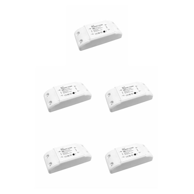 relayinert 2.4Ghz WiFi Smart Switch Mini Plastic App Remote Control Breaker Module Portable Office Safety Switches 5Set