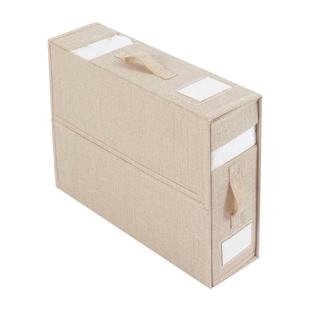 Bed Sheet Set Storage Box Fabric Visual Window Zipper Folding Blanket Sorting Box Wardrobe Bedding Storage
