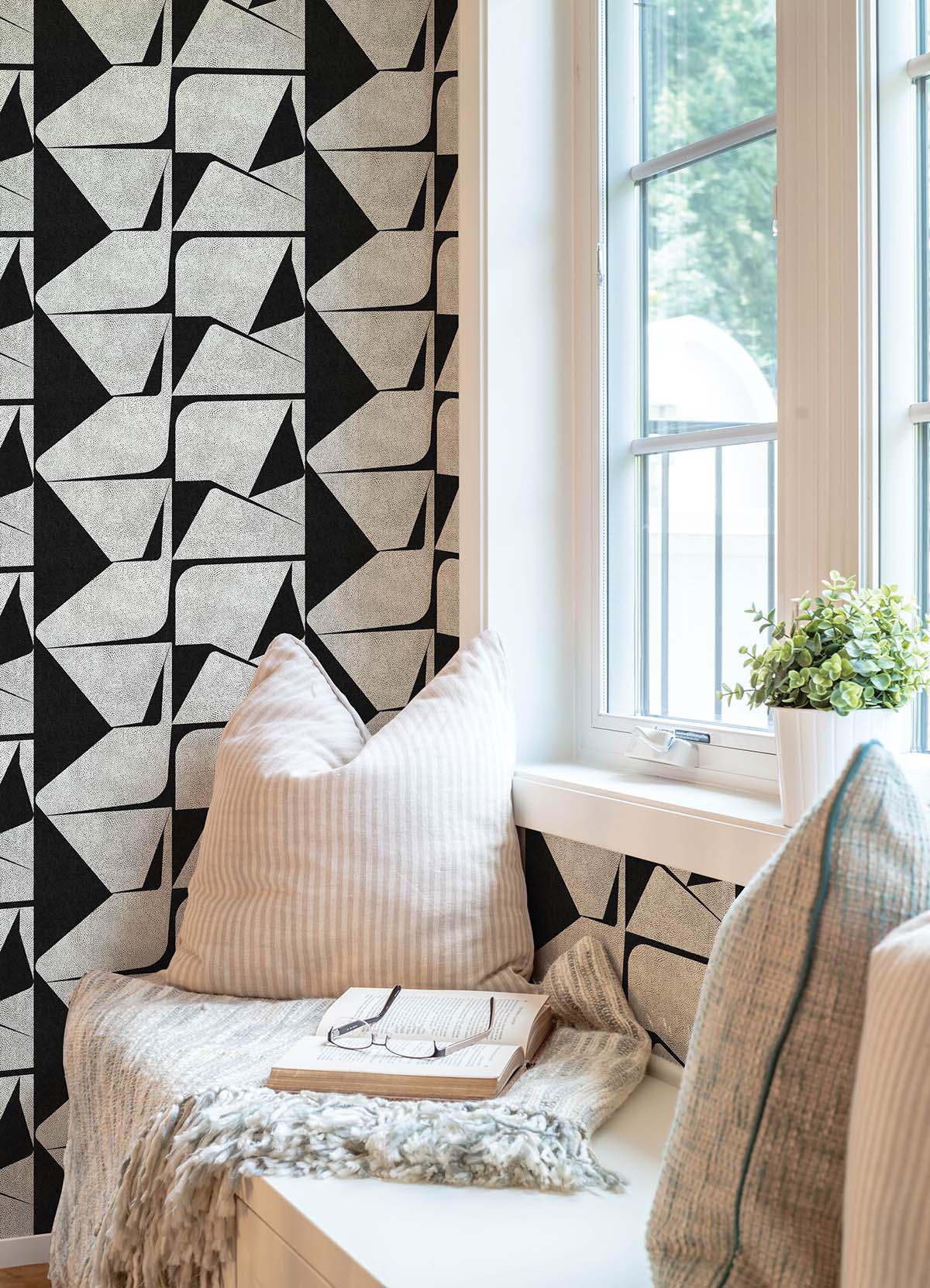 Roommates Studio Black Caden Peel and Stick Wallpaper 30.75 Sq. ft