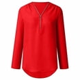 thumbnail image 4 of Women's Loose Chiffon Shirt - Long Sleeves, Zipper Detail, Plus Size Button Top, 4 of 4